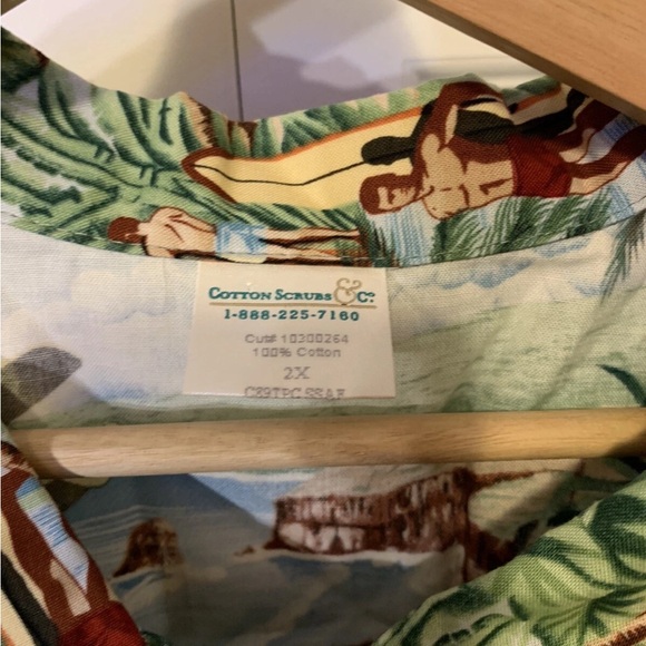 Cotton scrubs& co mens size 2XL Tropical Print Hawaiian Shirt - Picture 2 of 9